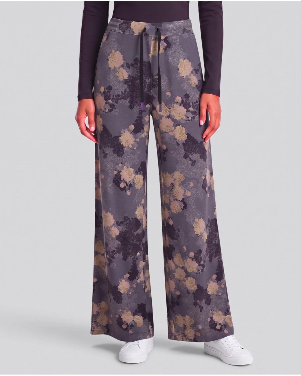Lords of Harlech Blue Sanchez Lans Floral Stretch Knit Drawstring Pant