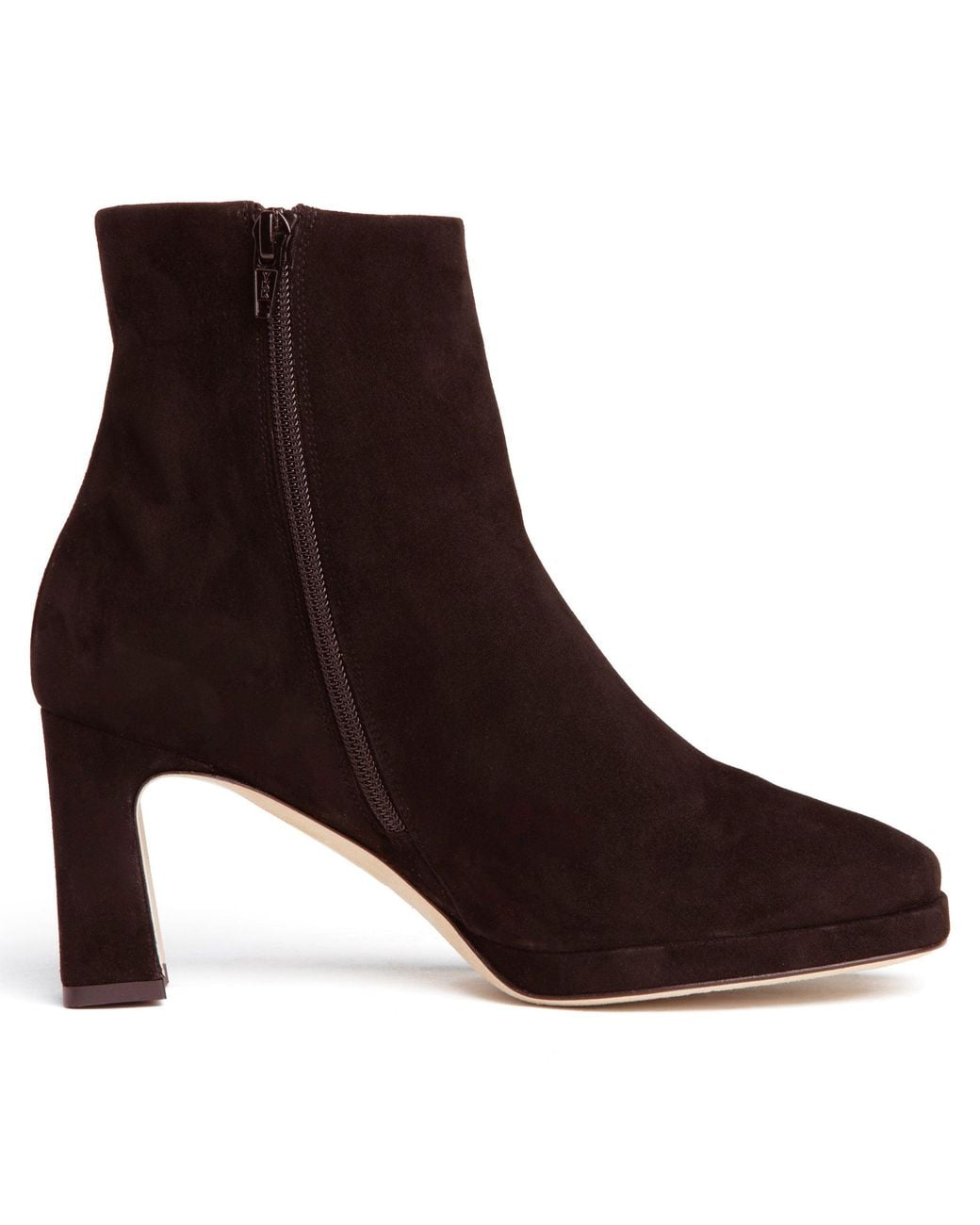 Beautiisoles by Robyn Shreiber Made in Italy Brown Scottie Suede Bootie Comfortable & Dressy Low Heel For Day & Evening Wear