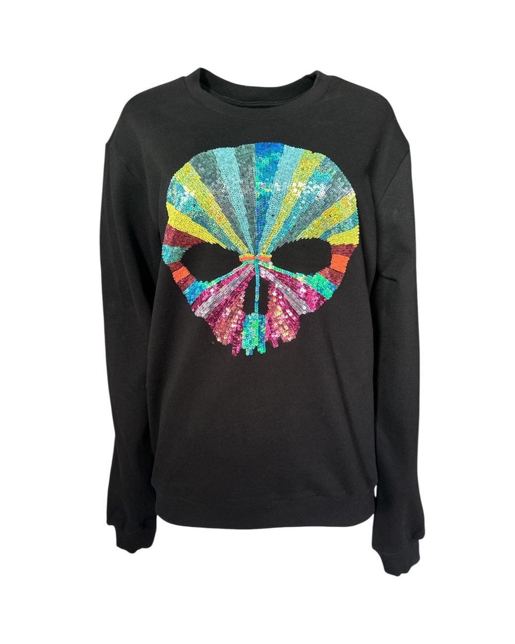 Any Old Iron Black Sequin Skull Sweatshirt