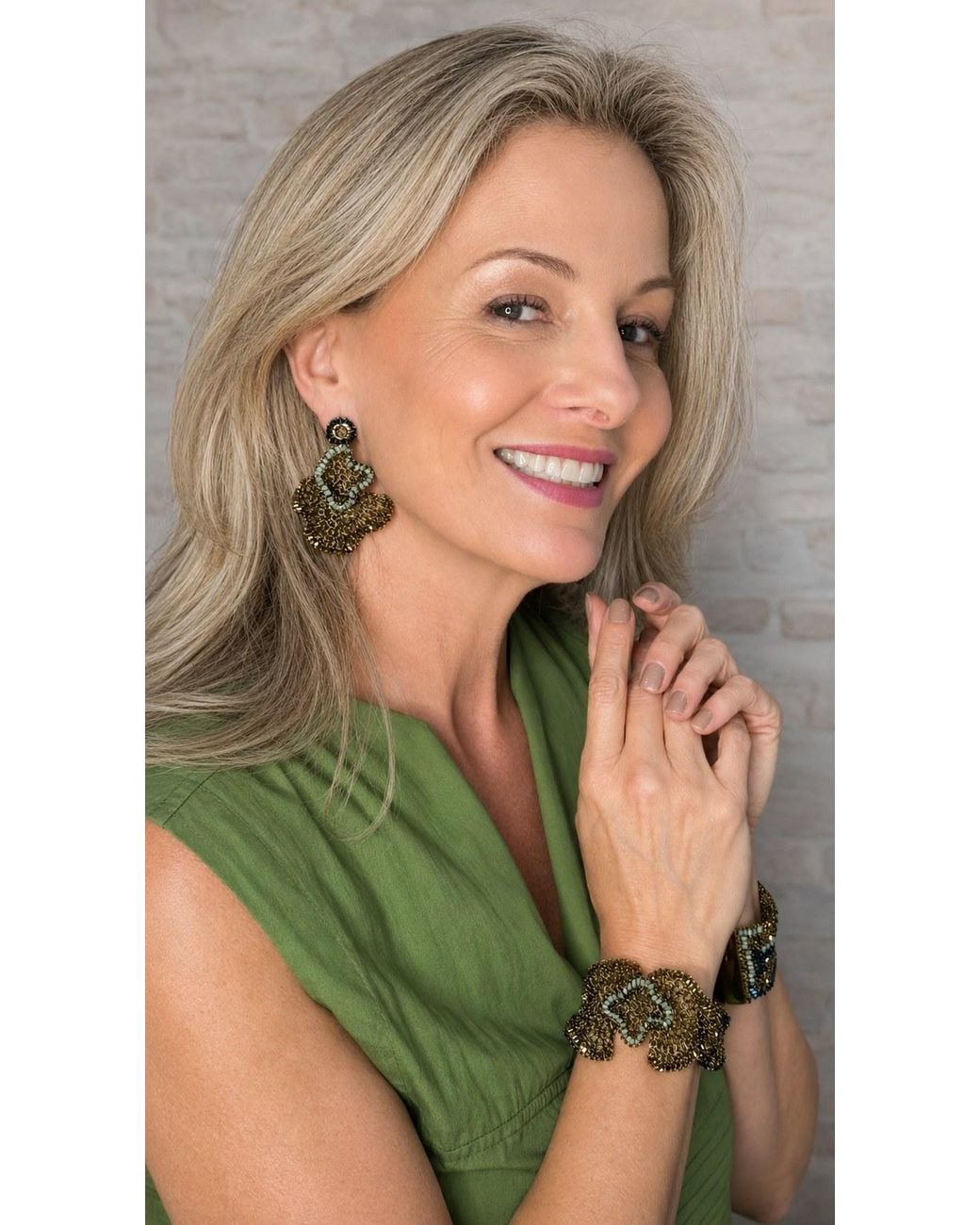 Lavish by Tricia Milaneze Metallic Sepia Mix Jasmine Trio Handmade Crochet Earrings