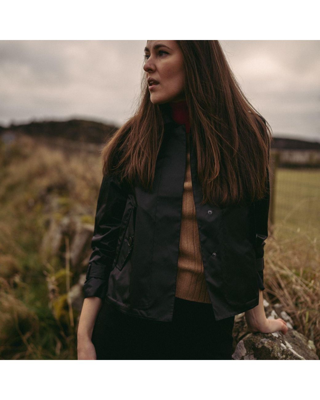 BEIRA Black Amelia Cropped Waterproof & Windproof Trench Jacket With Detachable Hood