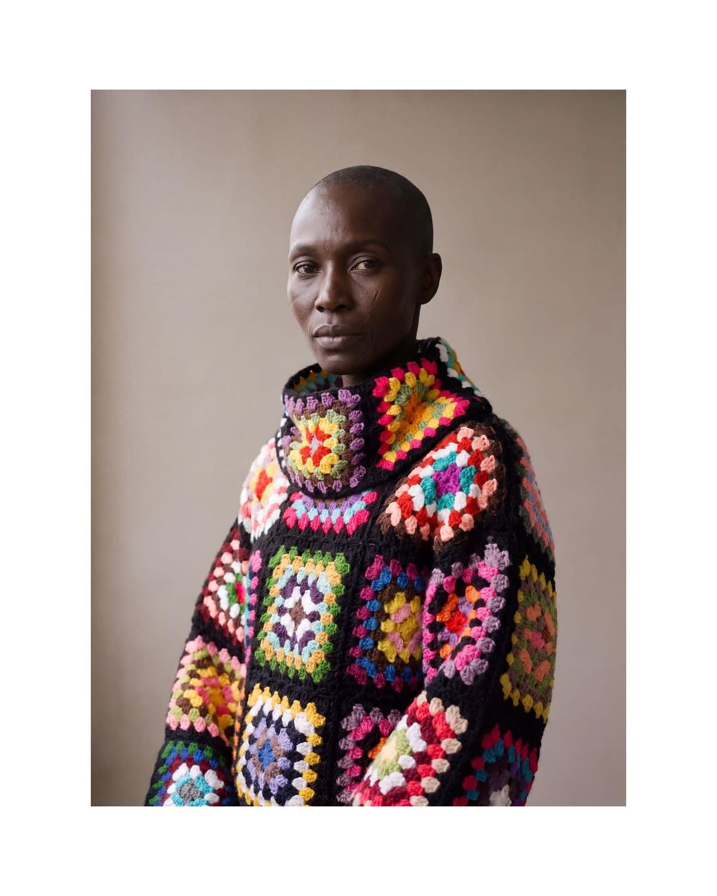 Ana Chic Black Granny Square Handmade Crochet Jumper