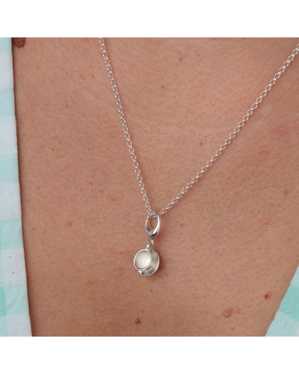 Lily Charmed Metallic Sterling Teacup Necklace