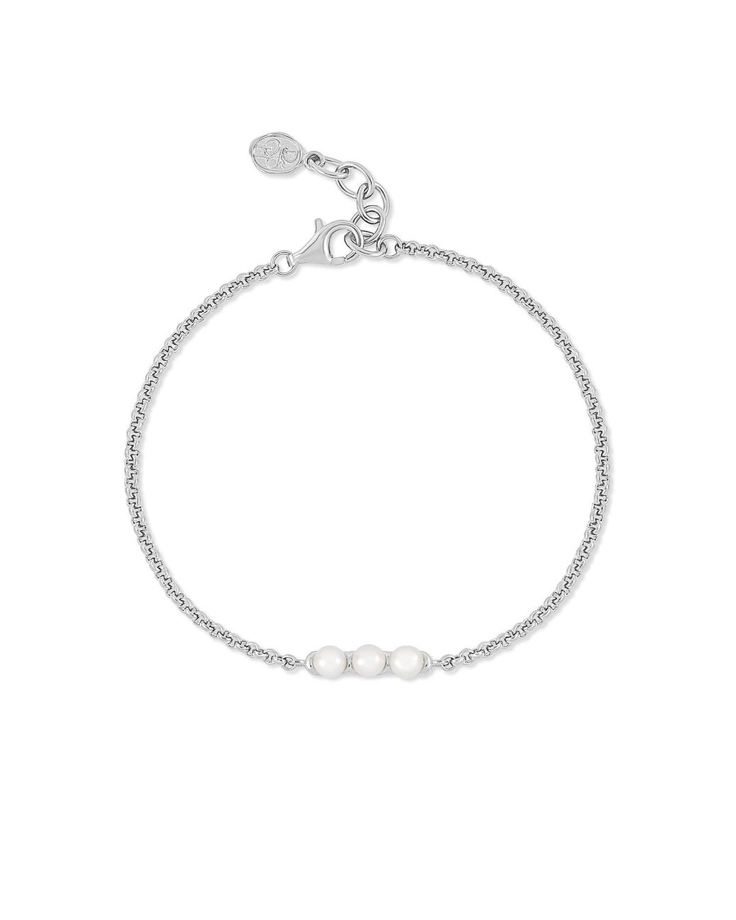 Dower & Hall Metallic Triple Luna Pearl Row Bracelet