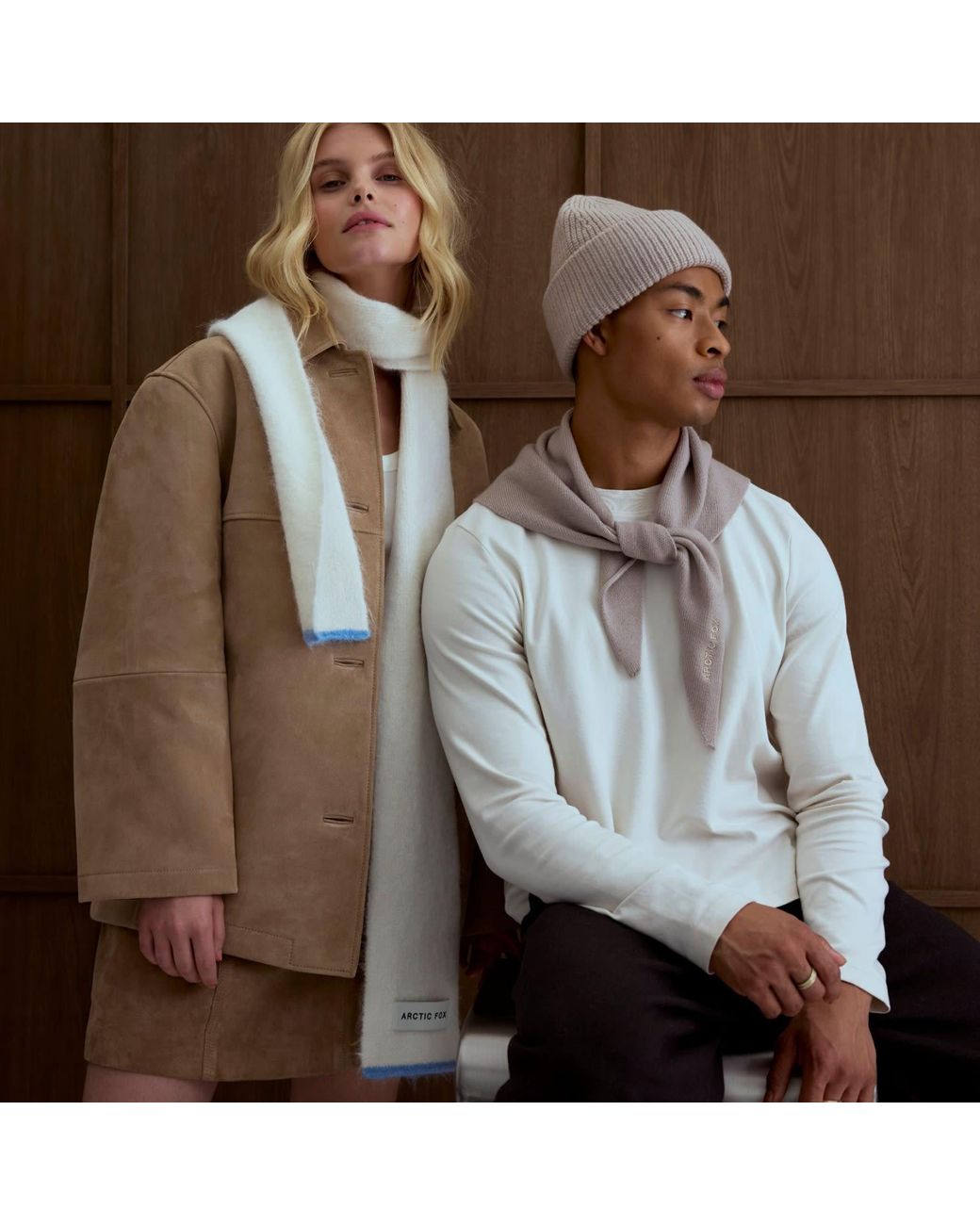 Arctic Fox & Co. White The Alpaca Skinny Scarf