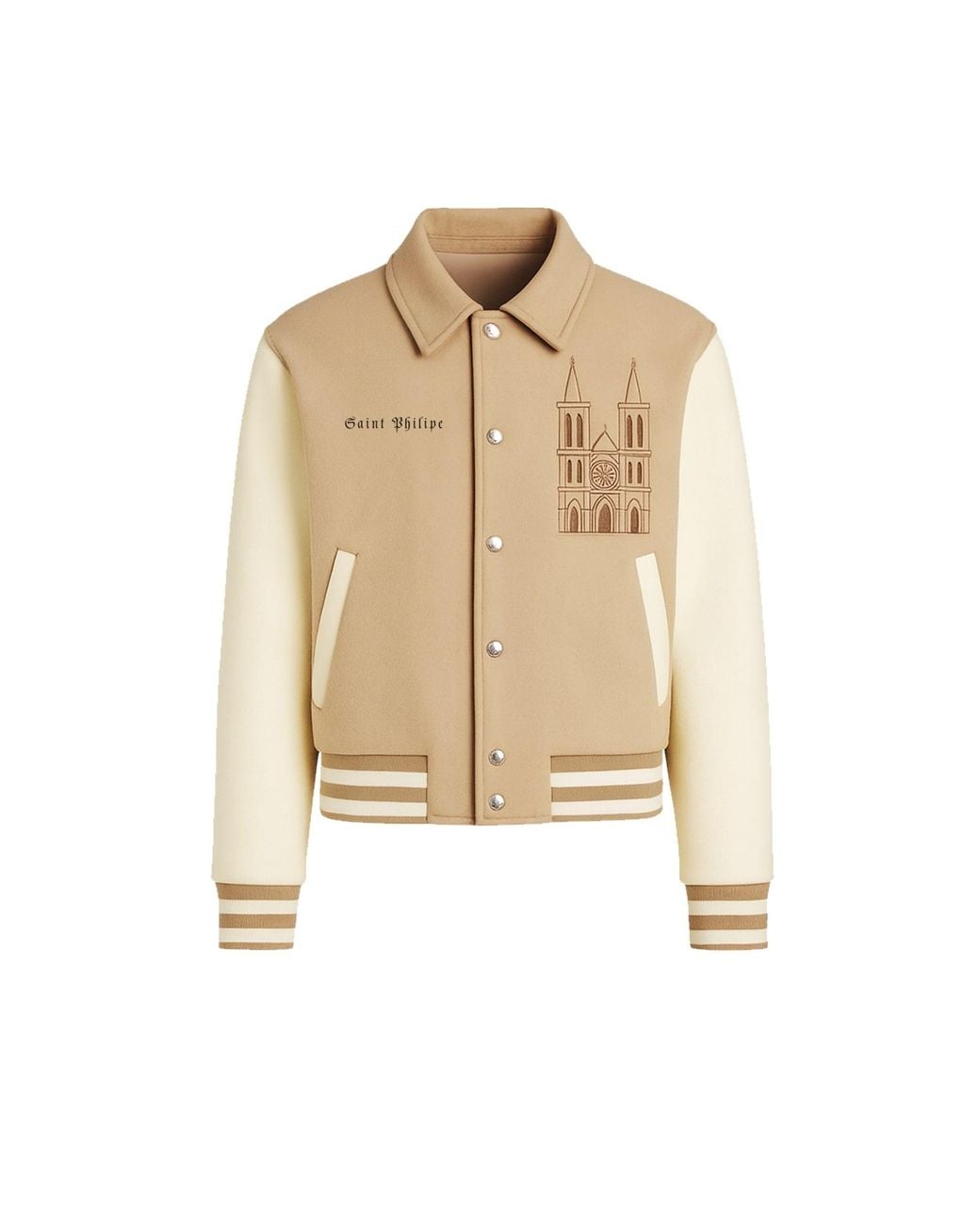 Freak Vault Natural Neutrals Saint Philippe Cathedral Varsity Jacket for men