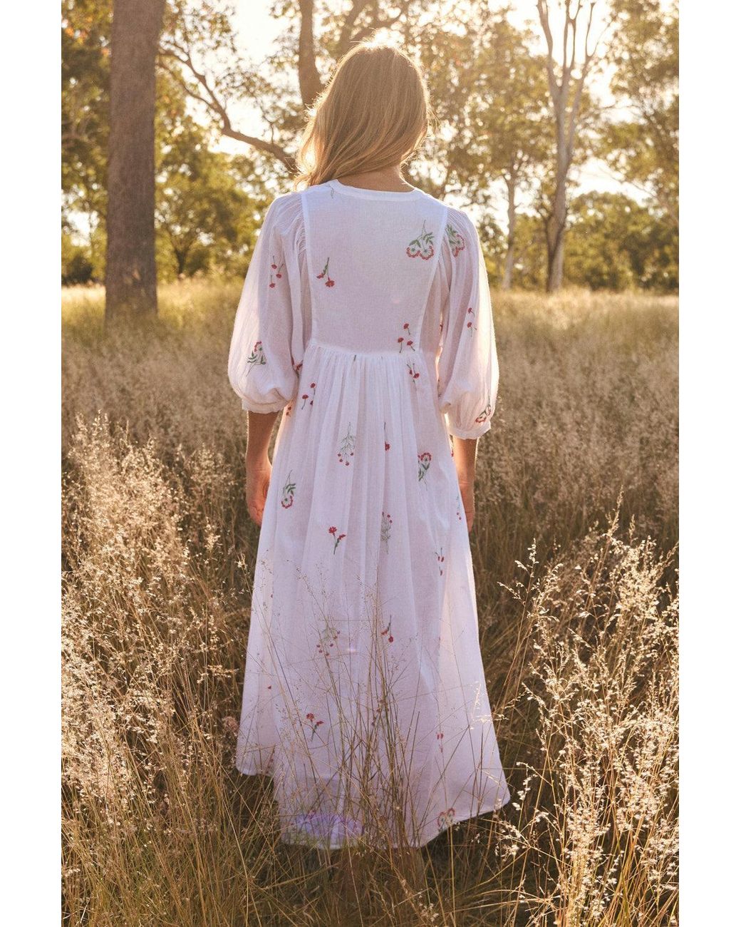 Adrift Clothing White Cairo Boho Dress
