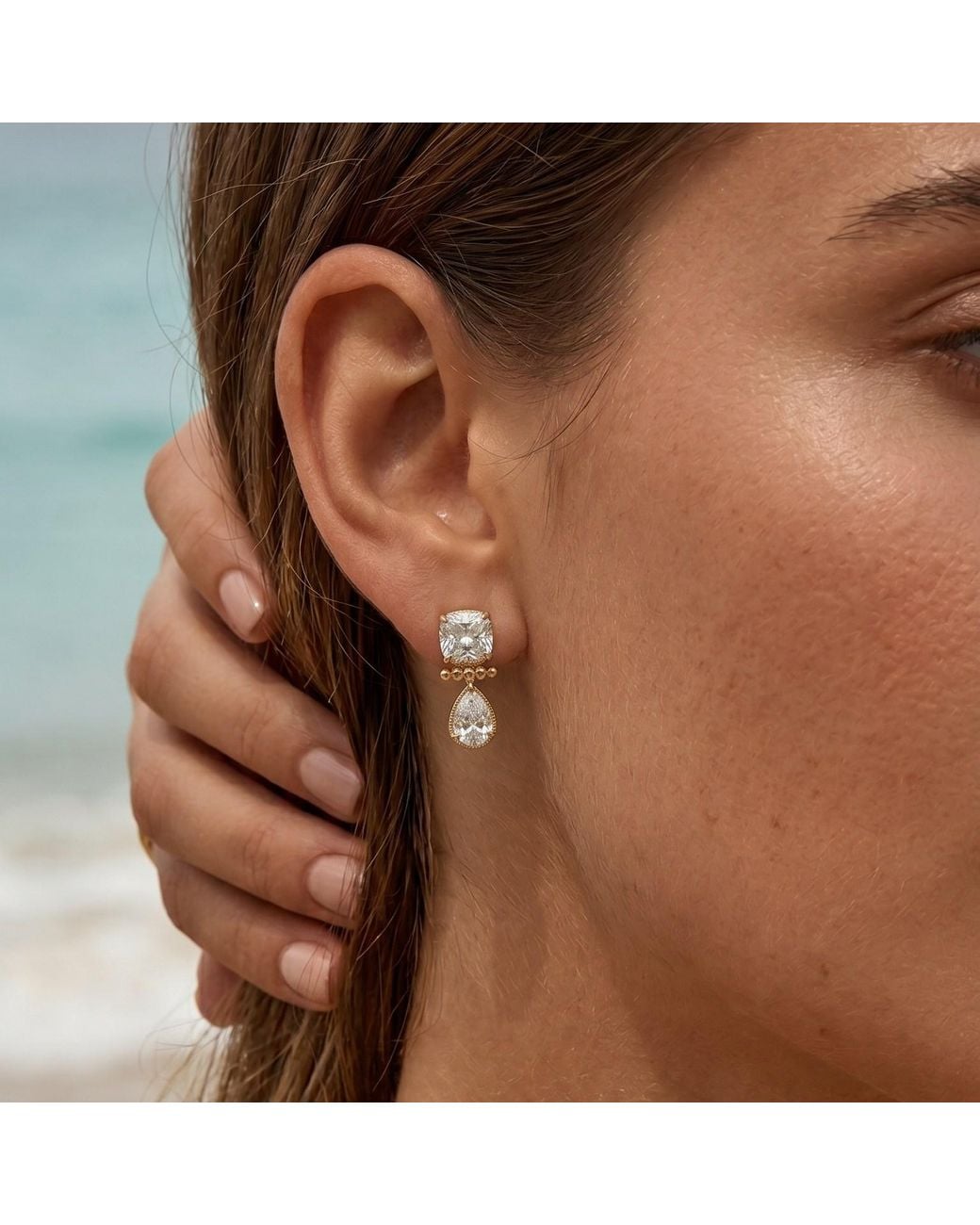 With Love Darling White Cascade Earring