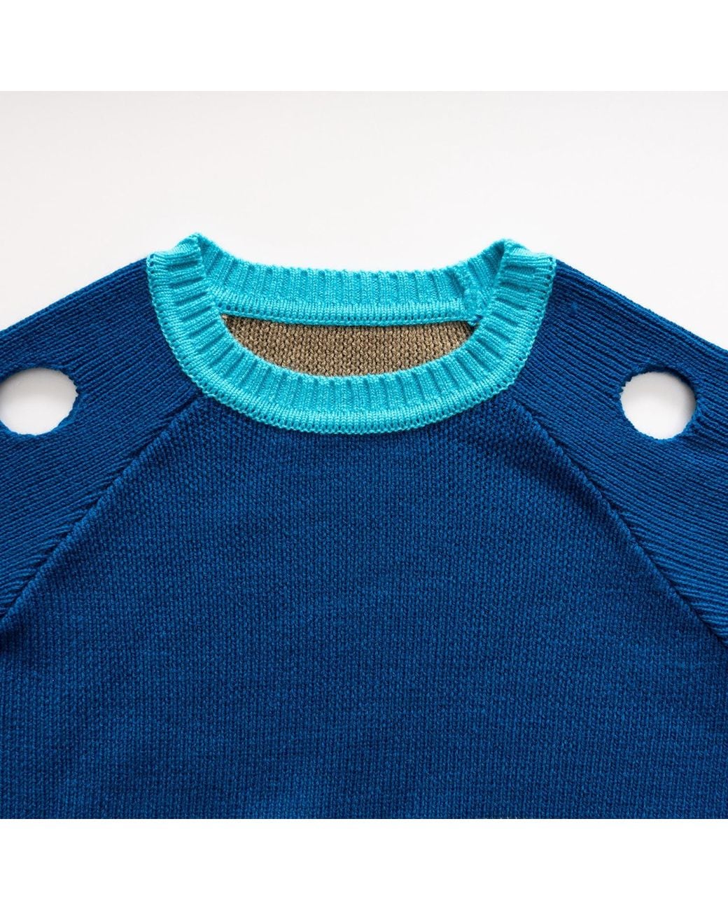 Fully Fashioning Blue Brooke Sweater
