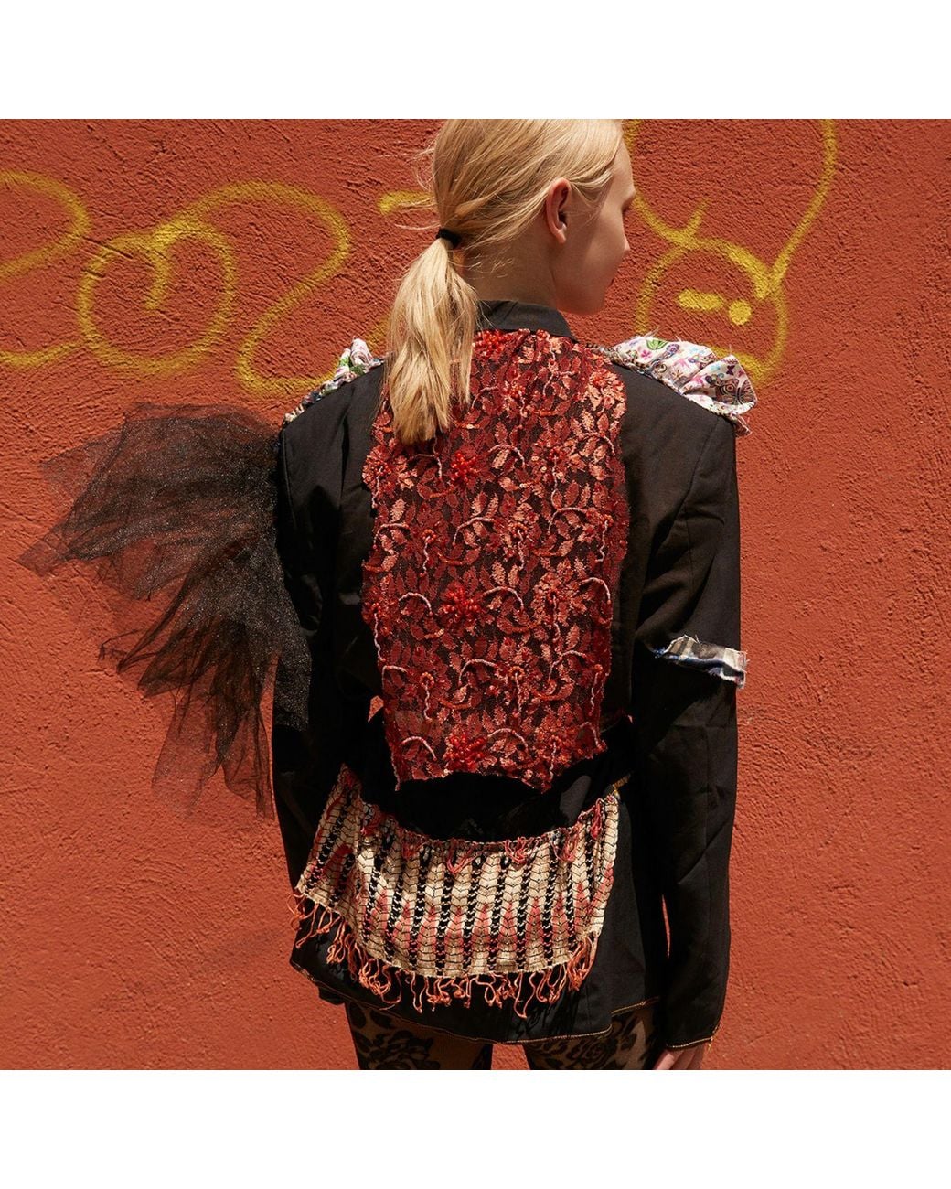 Miro Misljen Black Avant-Garde Patchwork Blazer – Upcycled Art Jacket