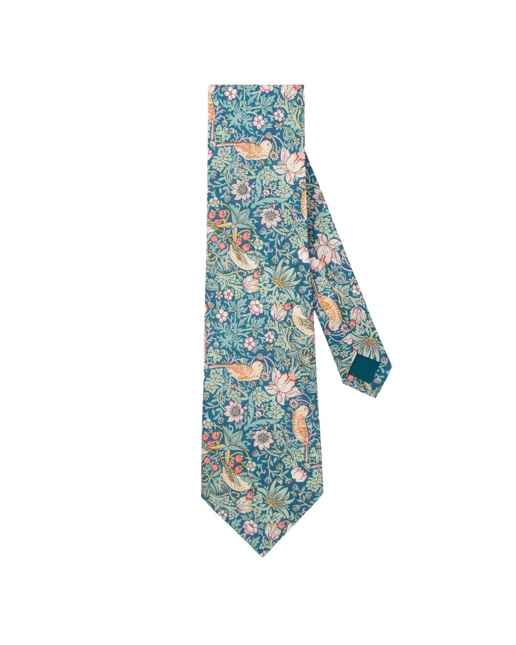 LE COLONEL Blue Neutrals Liberty Emerald Strawberry Thief Tie for men
