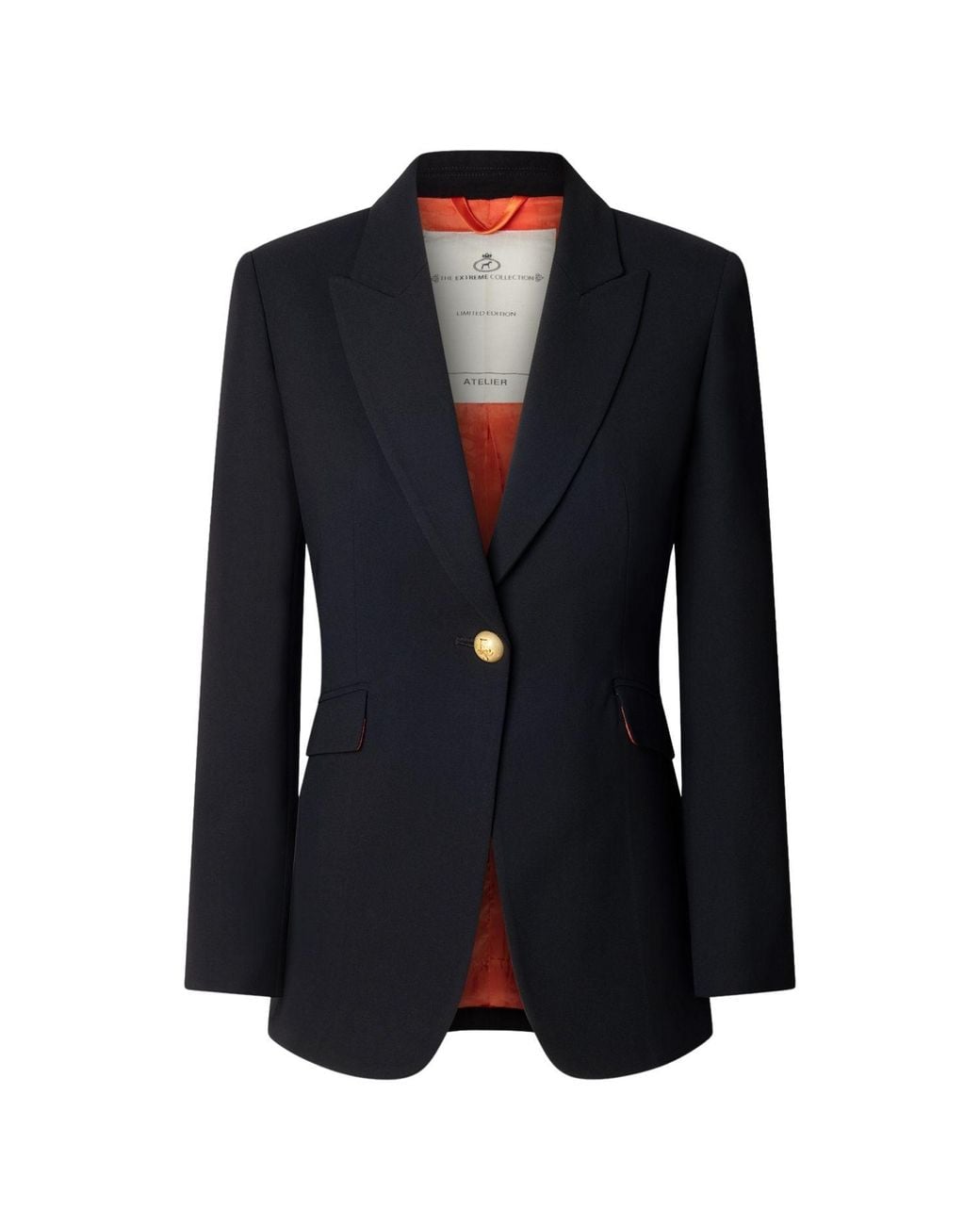 The Extreme Collection Black Tailored Blazer Single-Button Atelier