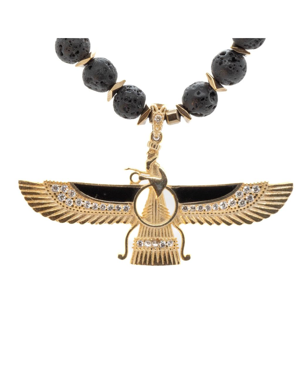 Ebru Jewelry White Powerful Faravahar Necklace