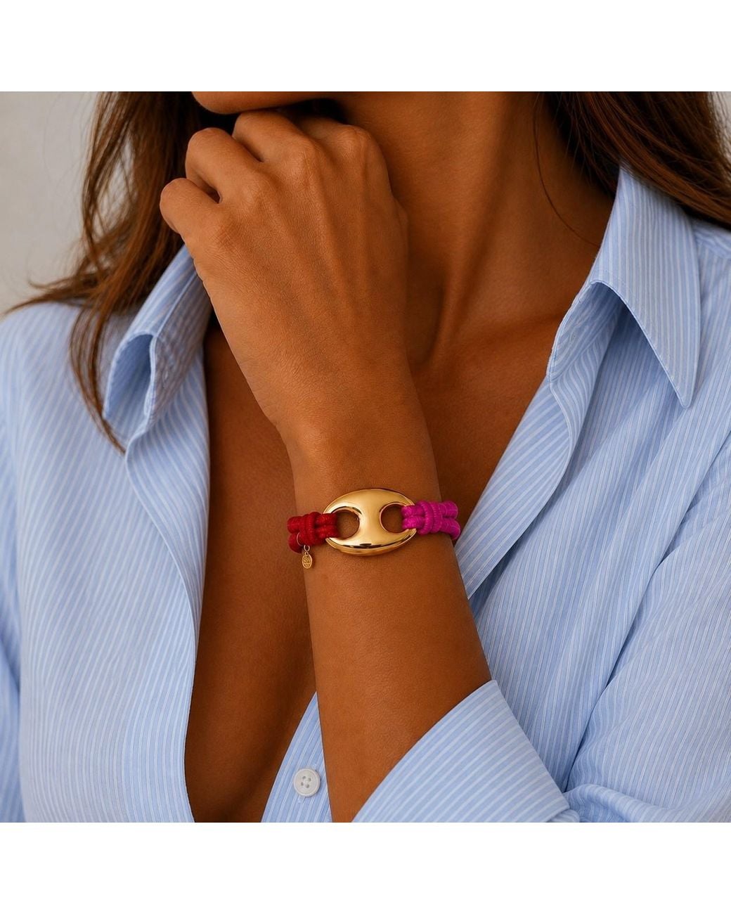 Persia Dona Jewelry Blue Giant Bubble X Stretchy Bracelet