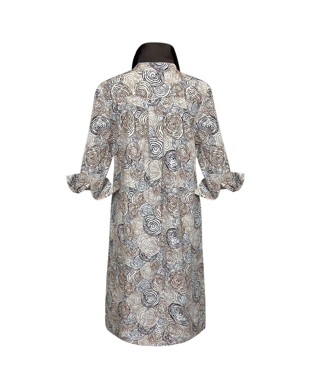 Perlavera Gray Clara Spiral Knee-Length Missy Fit Dress