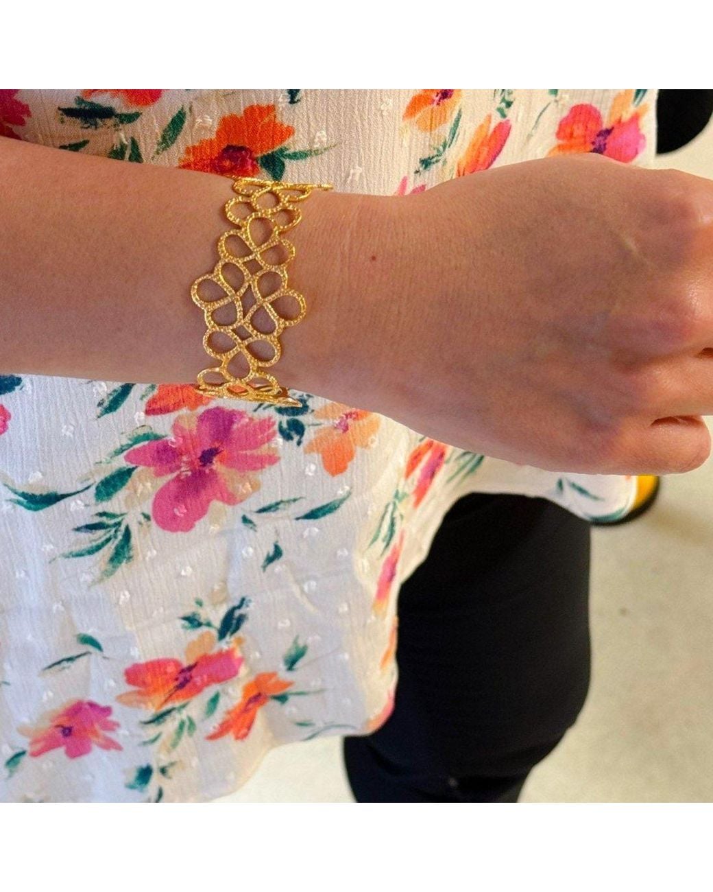 Lexi Jewelry Metallic Lace Cuff Bracelet