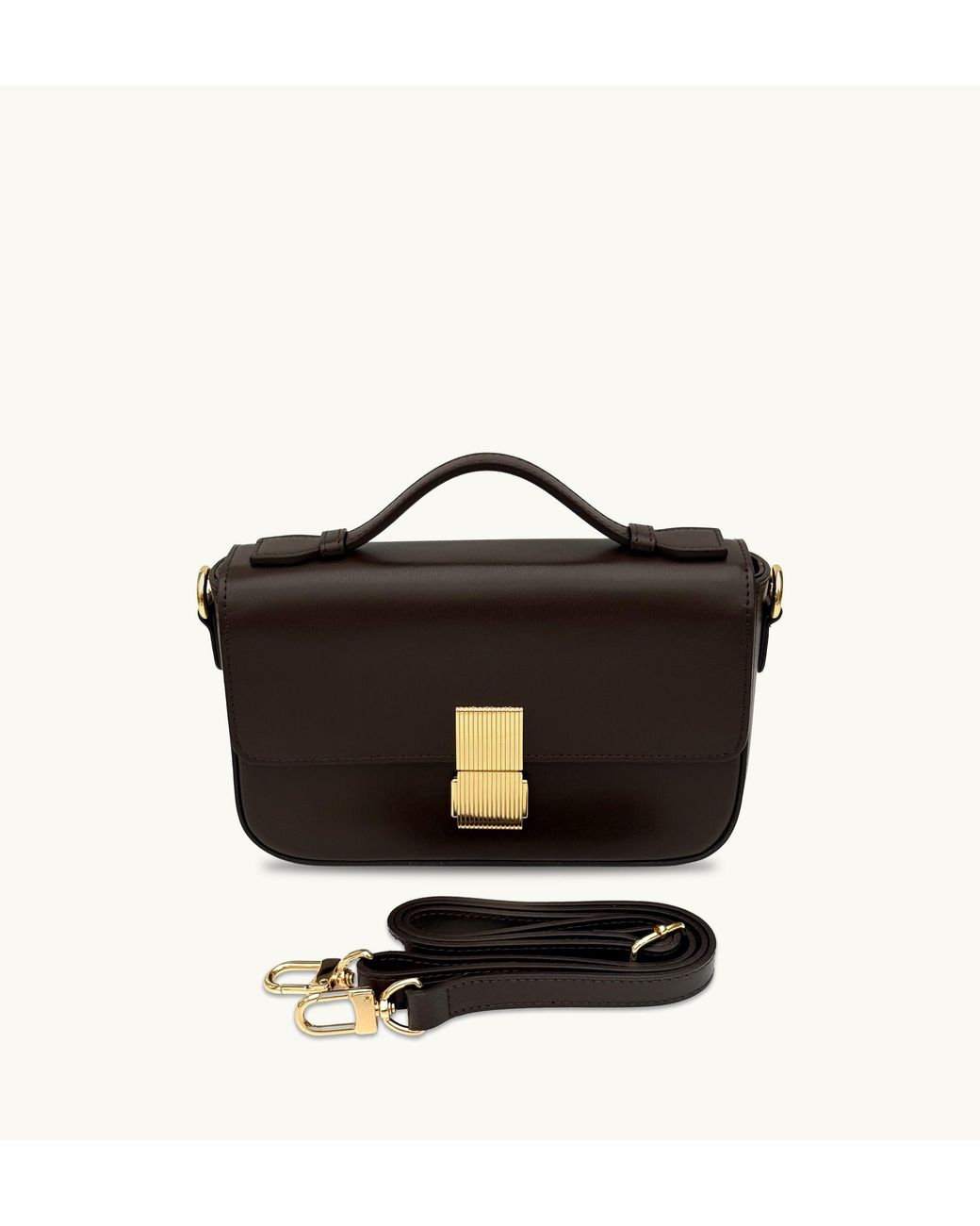Apatchy London Black The Flora Chocolate Leather Bag
