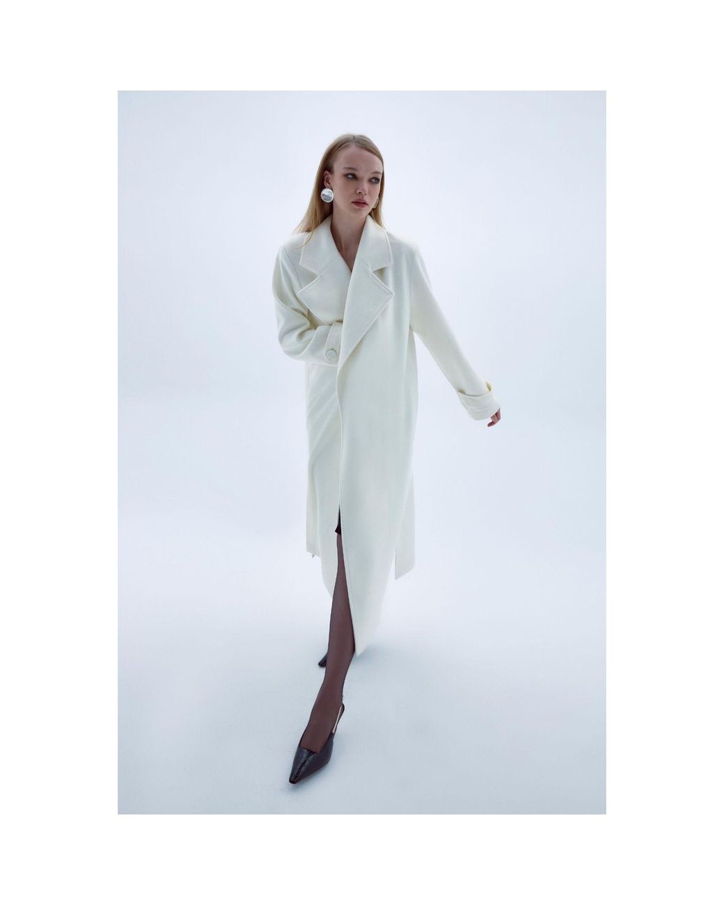 NAZLI CEREN White Vesper Long Coat