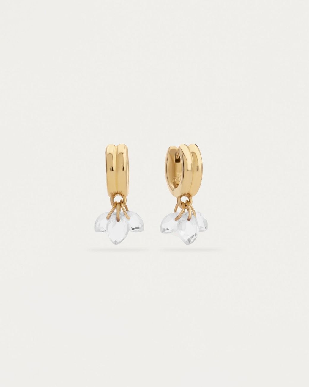Stone Fruit White Pit Earrings