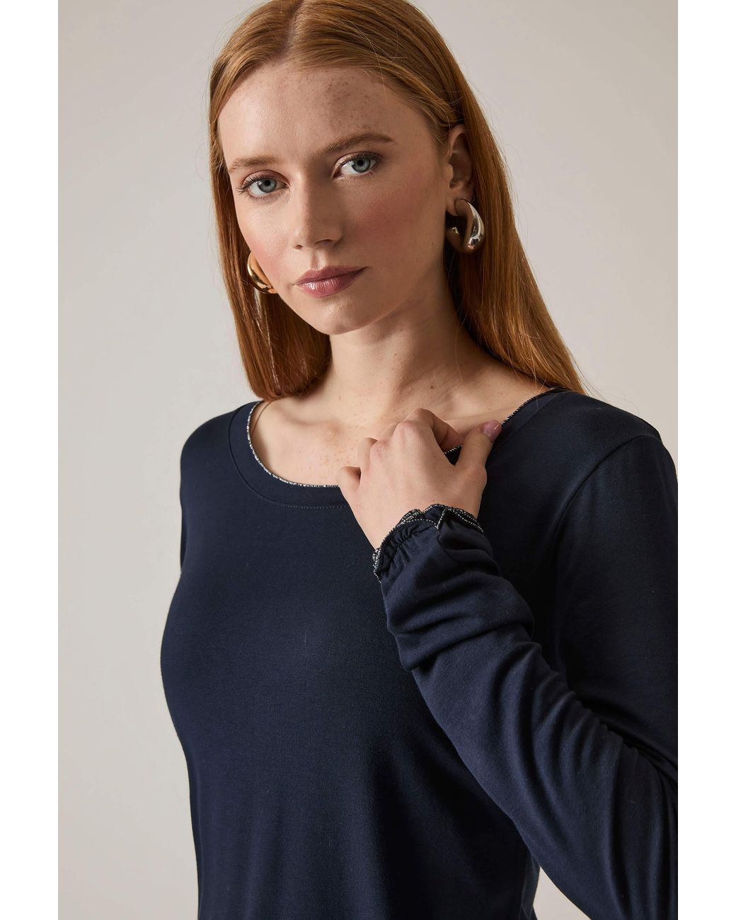 James Lakeland Blue Long Sleeve Top