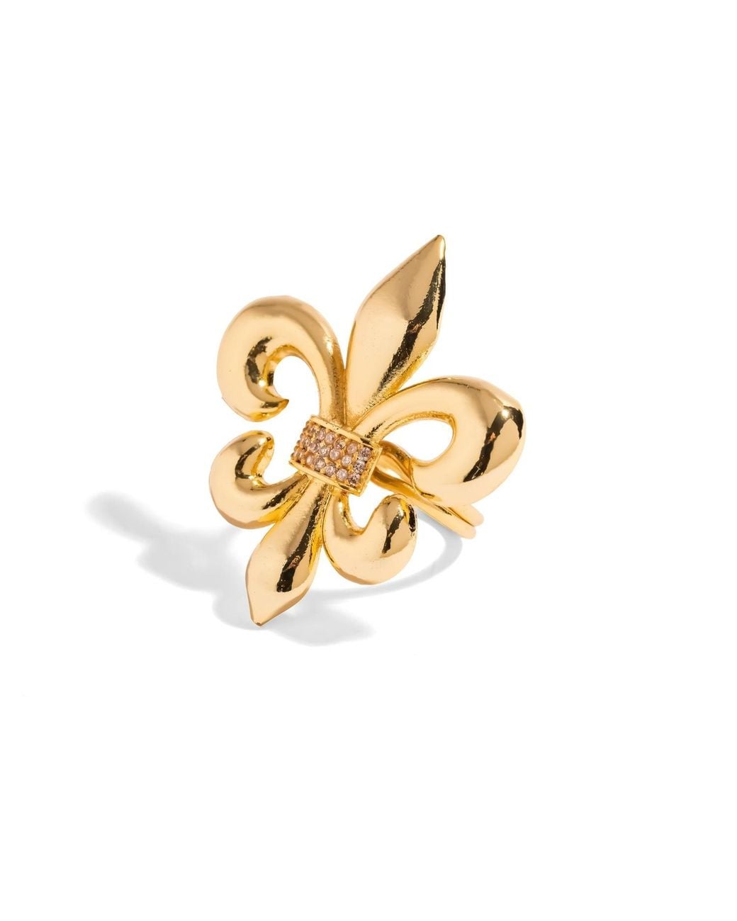 Ebru Jewelry Metallic Royal Fleur De Lis Statement Ring