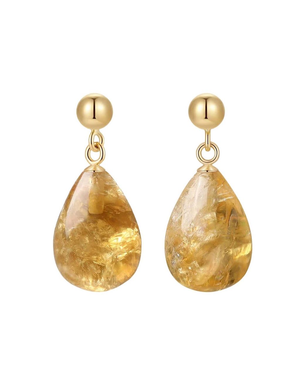 Katy Faye Metallic November Citrine Earrings