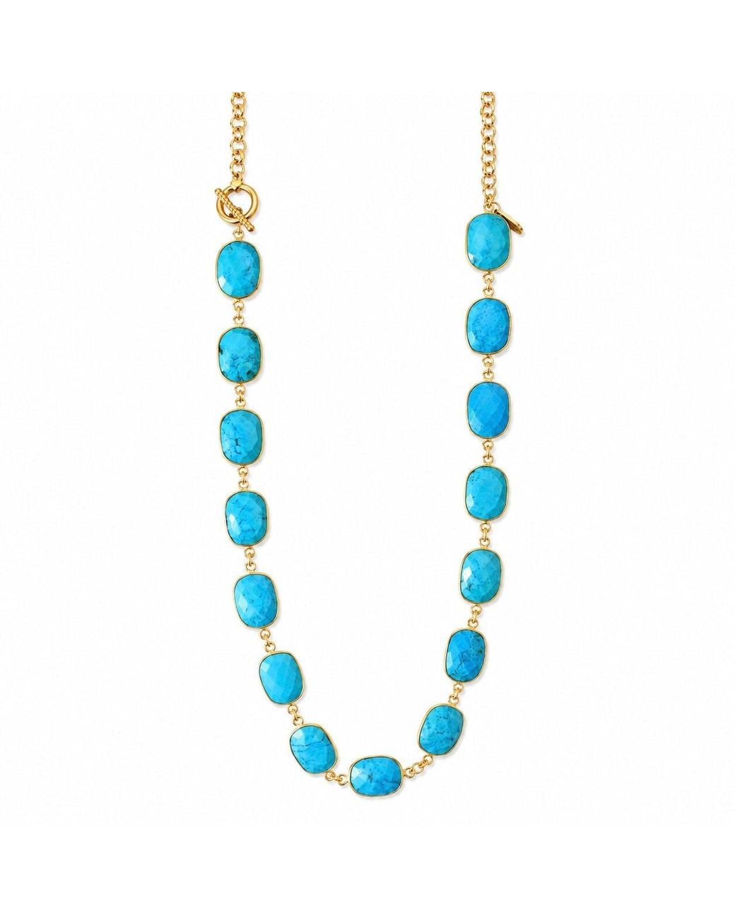 Persia Dona Jewelry Blue X Toggle Chain Necklace