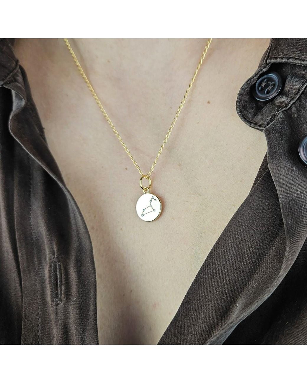 Sophelia Metallic Leo Plated Constellation Star Map Pendant Charm Necklace