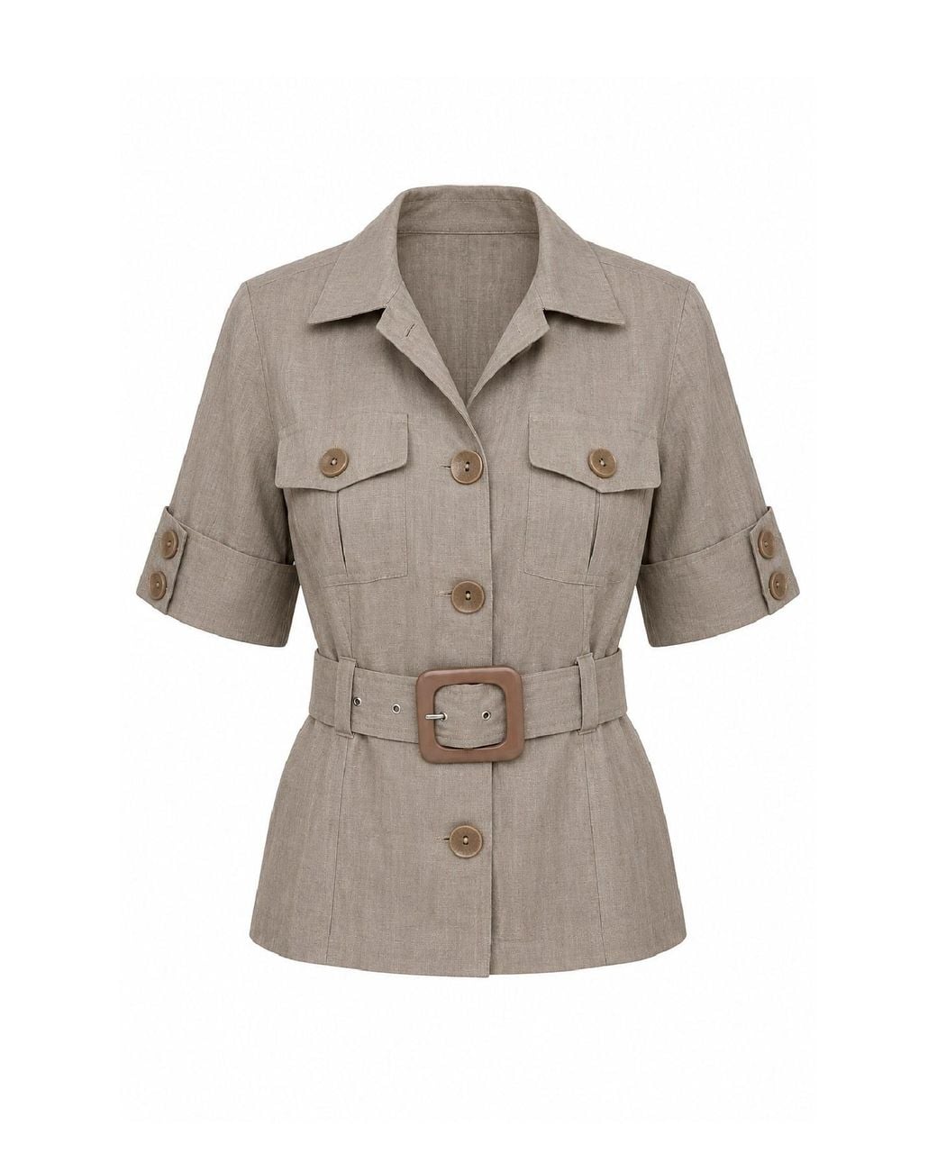 Conquista Natural Belted Utility Jacket