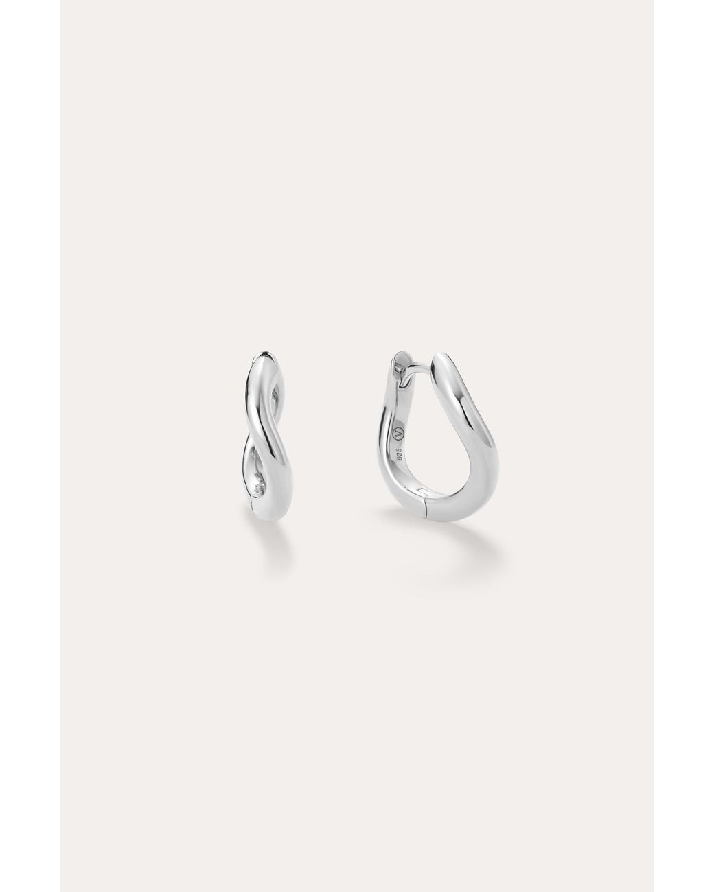 Vanhi White Nori Twisted Hoop Earrings