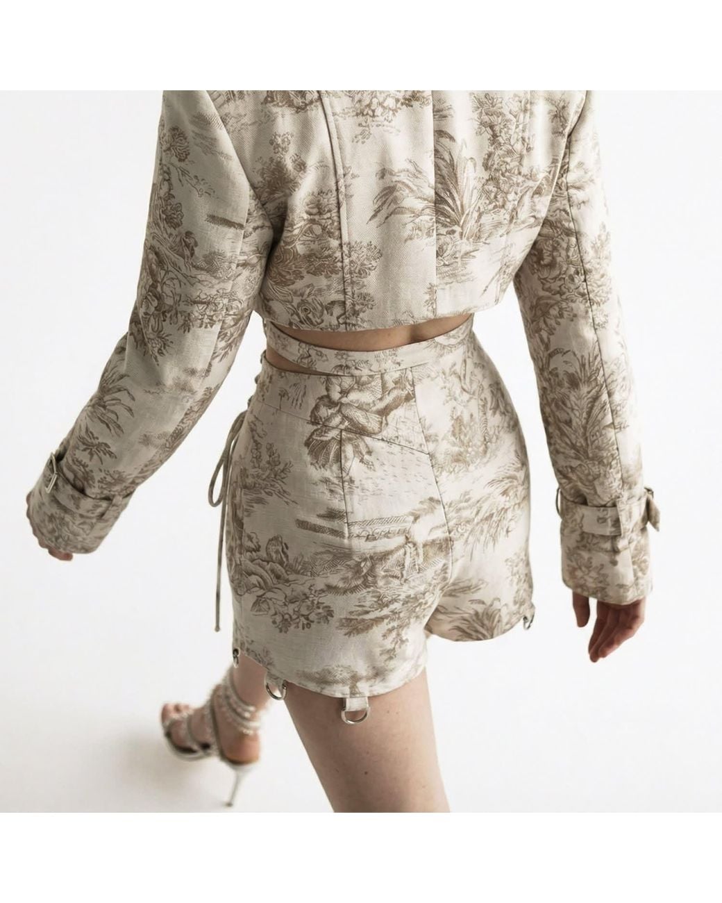 La Musa Gray Savoy Shorts