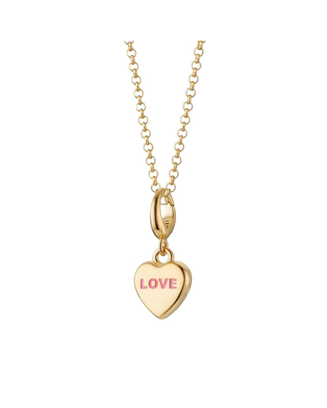Lily Charmed Metallic Plated Love Heart Sweet Charm Necklace