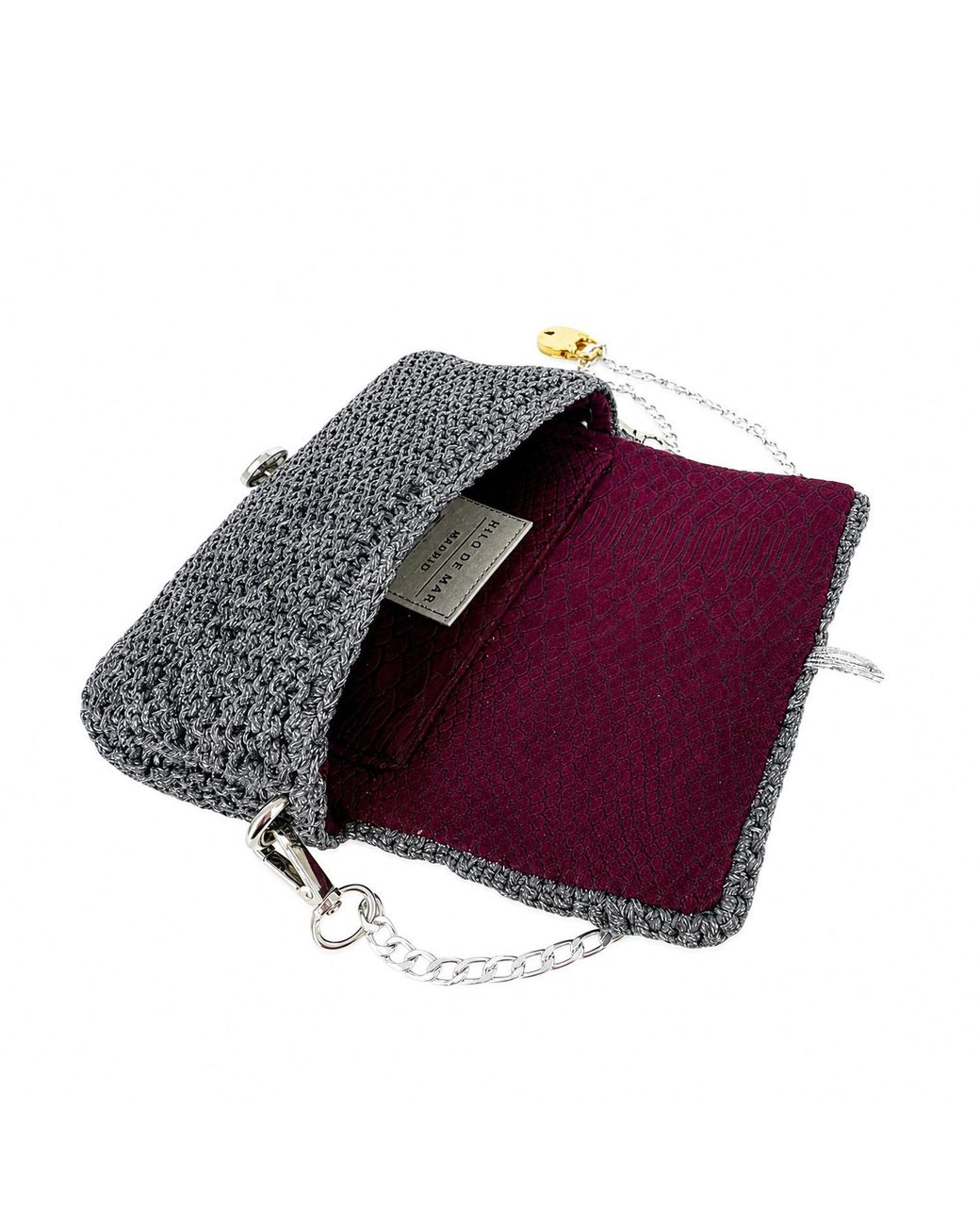 Hilo De Mar Black Small Hand-Knitted Handbag