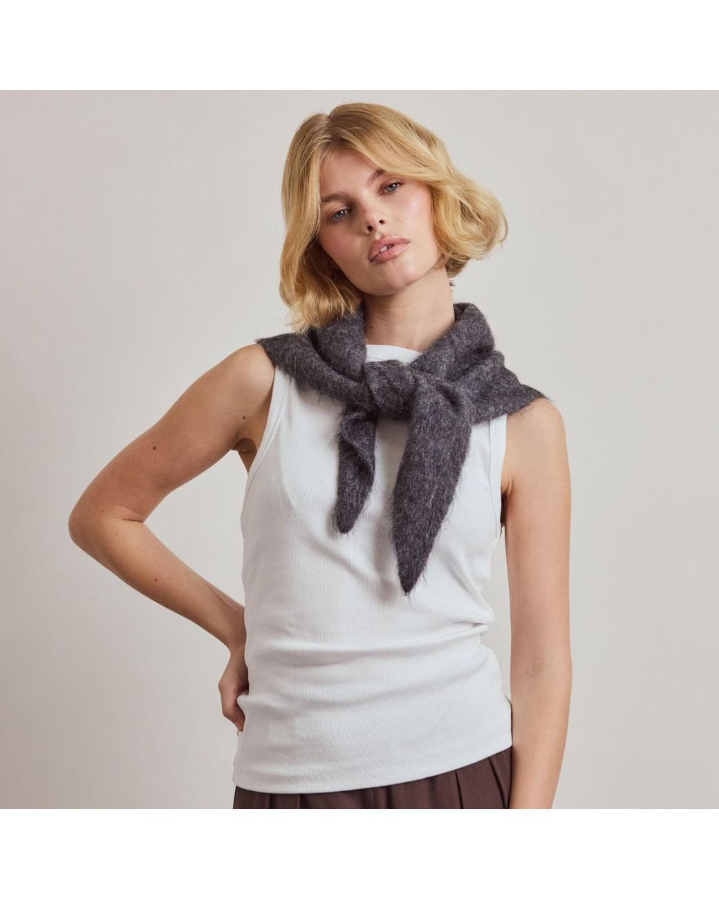 Arctic Fox & Co. Black Alpaca Triangle Scarf