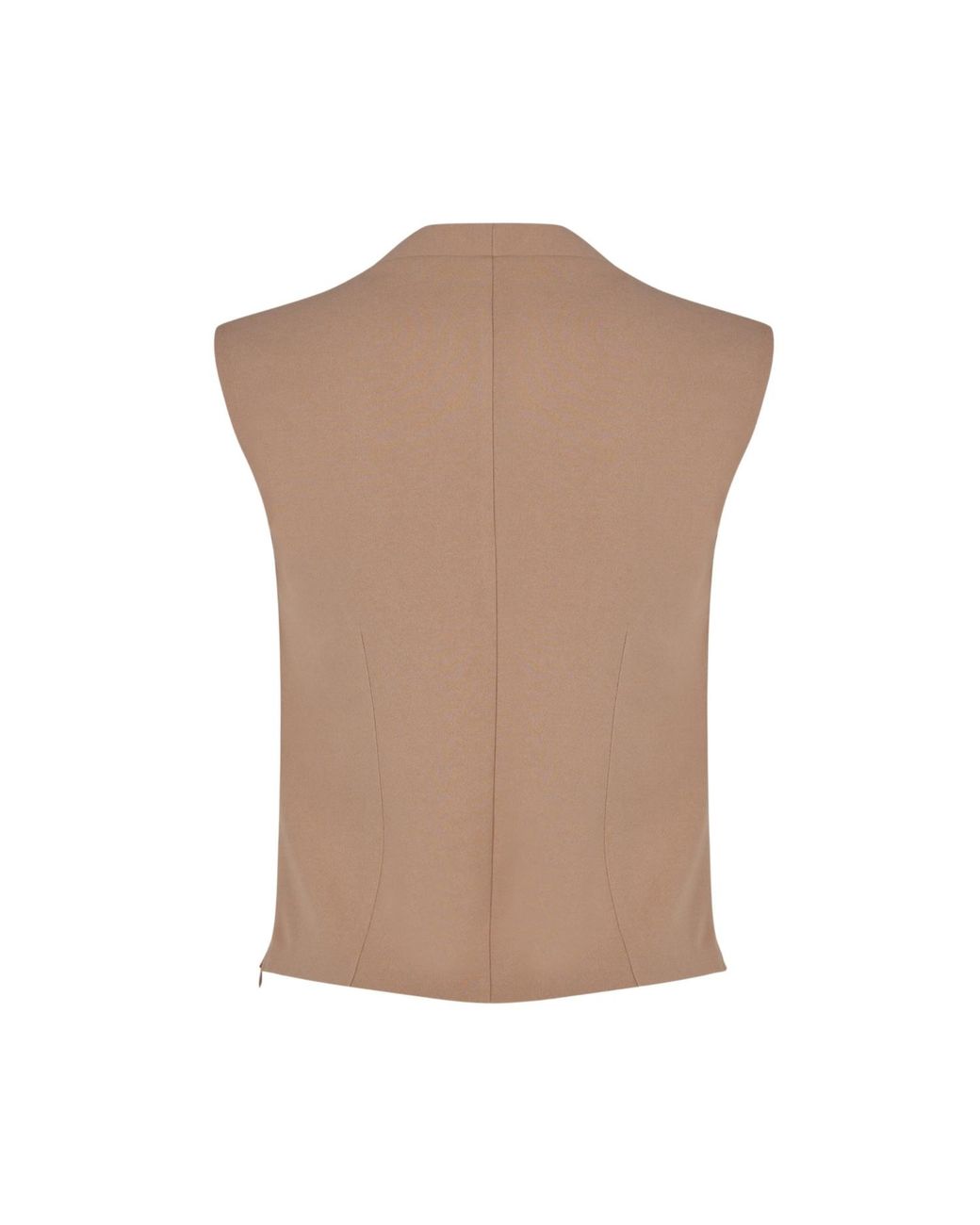 Maan Istanbul Brown Queen Anne Neckline Camel Color Blouse