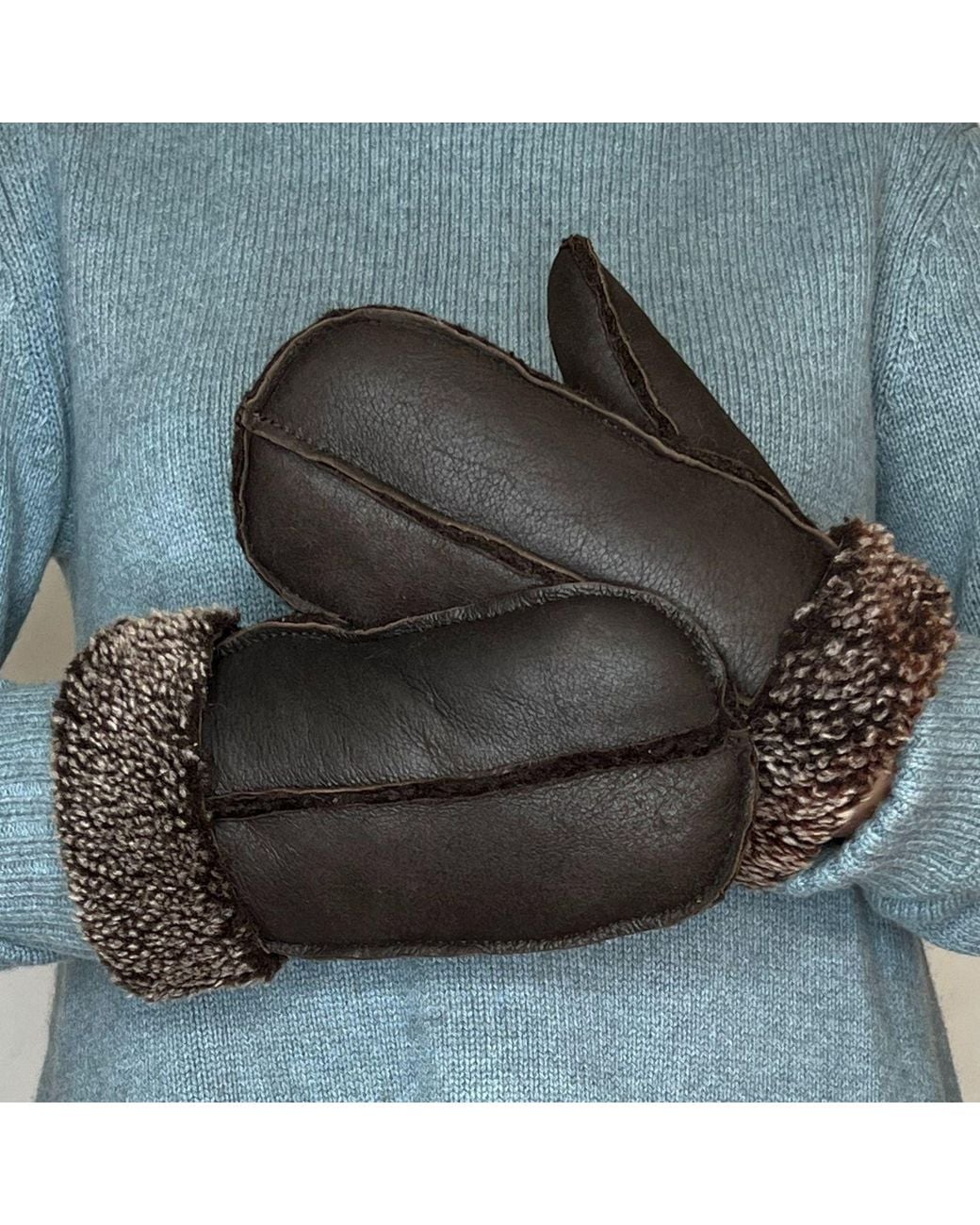 Owen Barry Black Sheepskin Mittens M02 Hurricane Napalan O/S