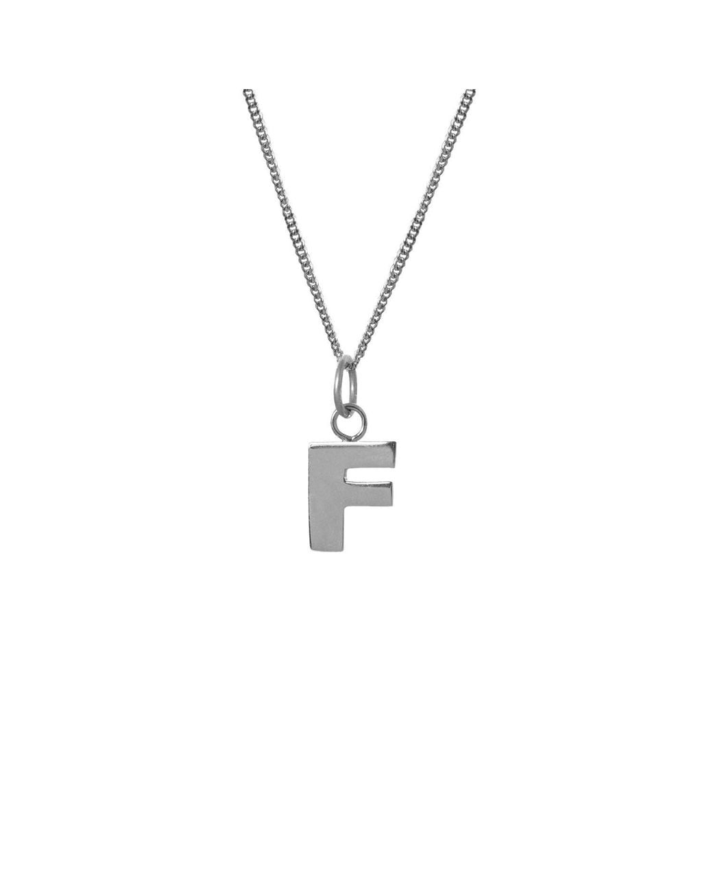 Edge Only Metallic Letter Pendant F Initial Necklace Sterling