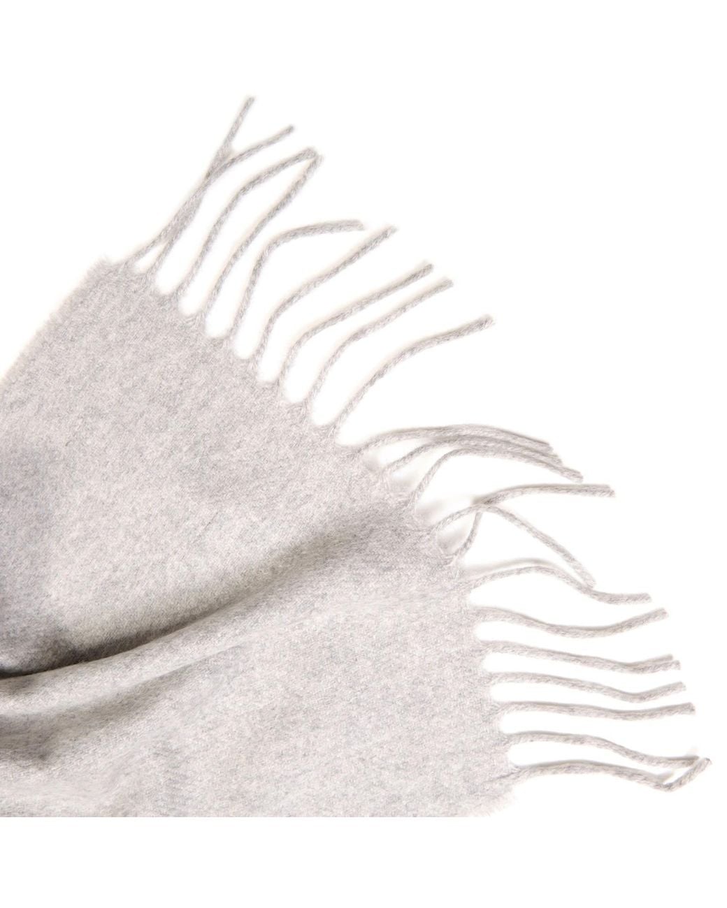 Kinalba White Oban Light Cashmere Scarf for men