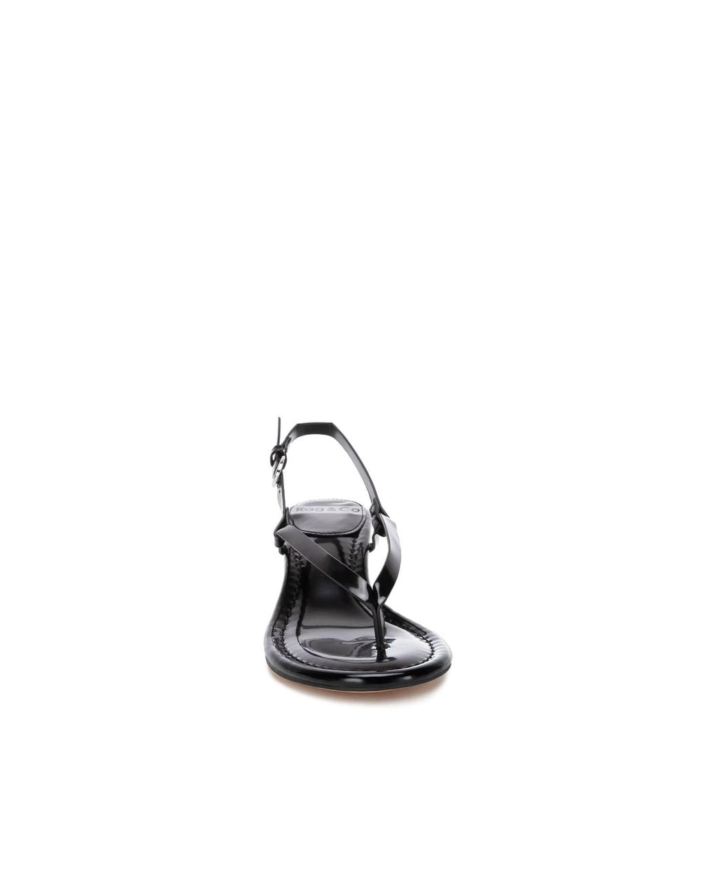 Rag & Co Black Brisbou Thong Strap Heels