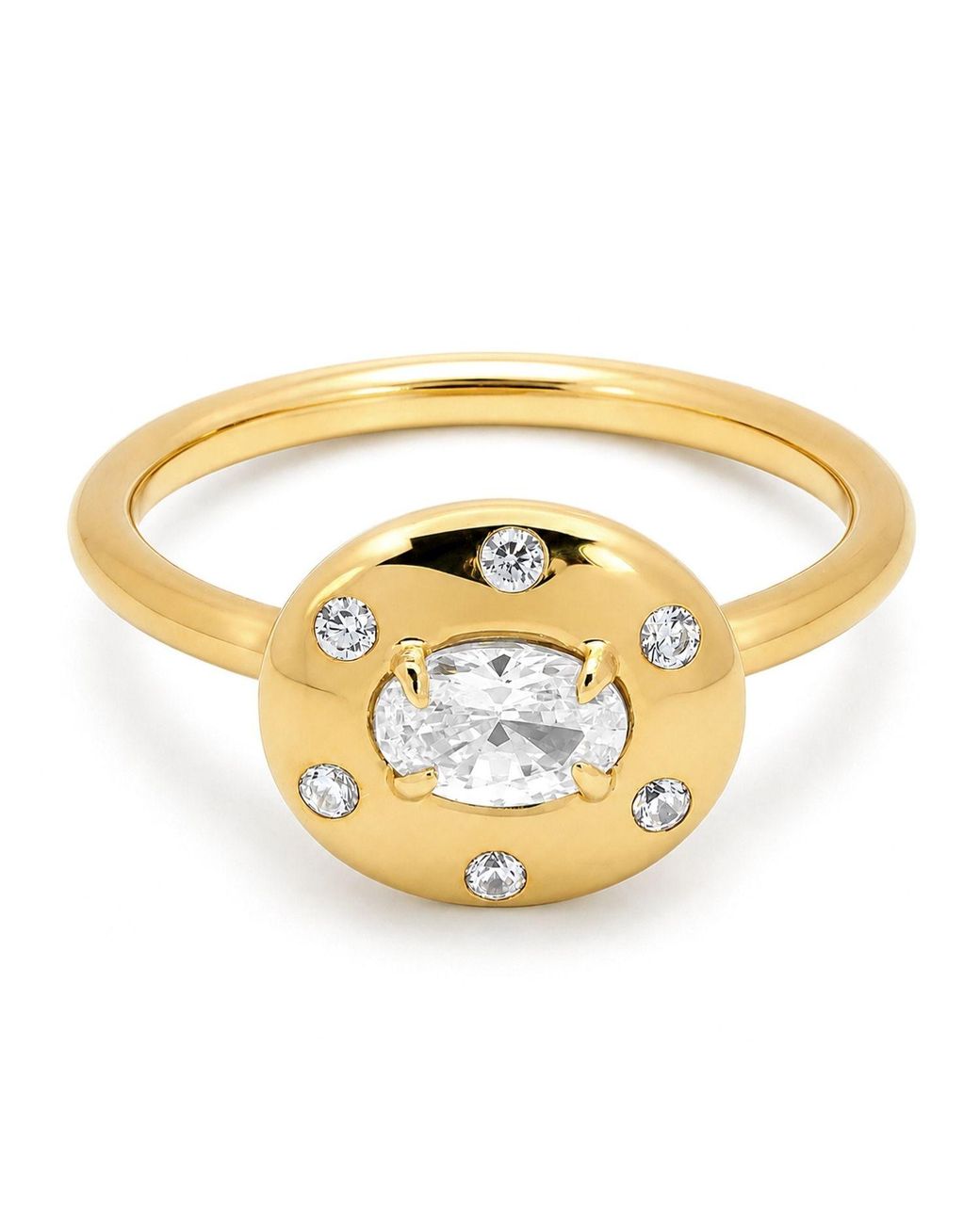 Belinda Jewelz Metallic Topaz Oval Birthstone & Accent Stone Ring
