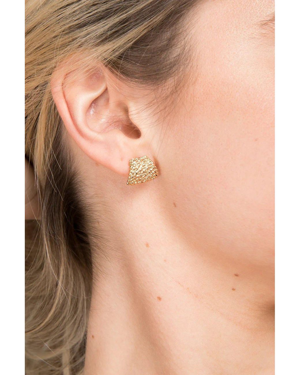 Saachi Metallic Cluster Bead Stud Earrings