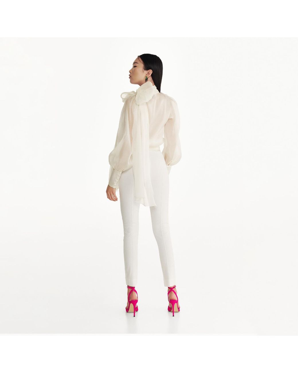 Lita Couture White Flawless Bow Blouse