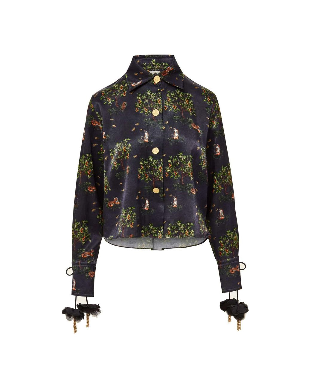 Ashaki Black Shanti Tiger Long Sleeve Shirt