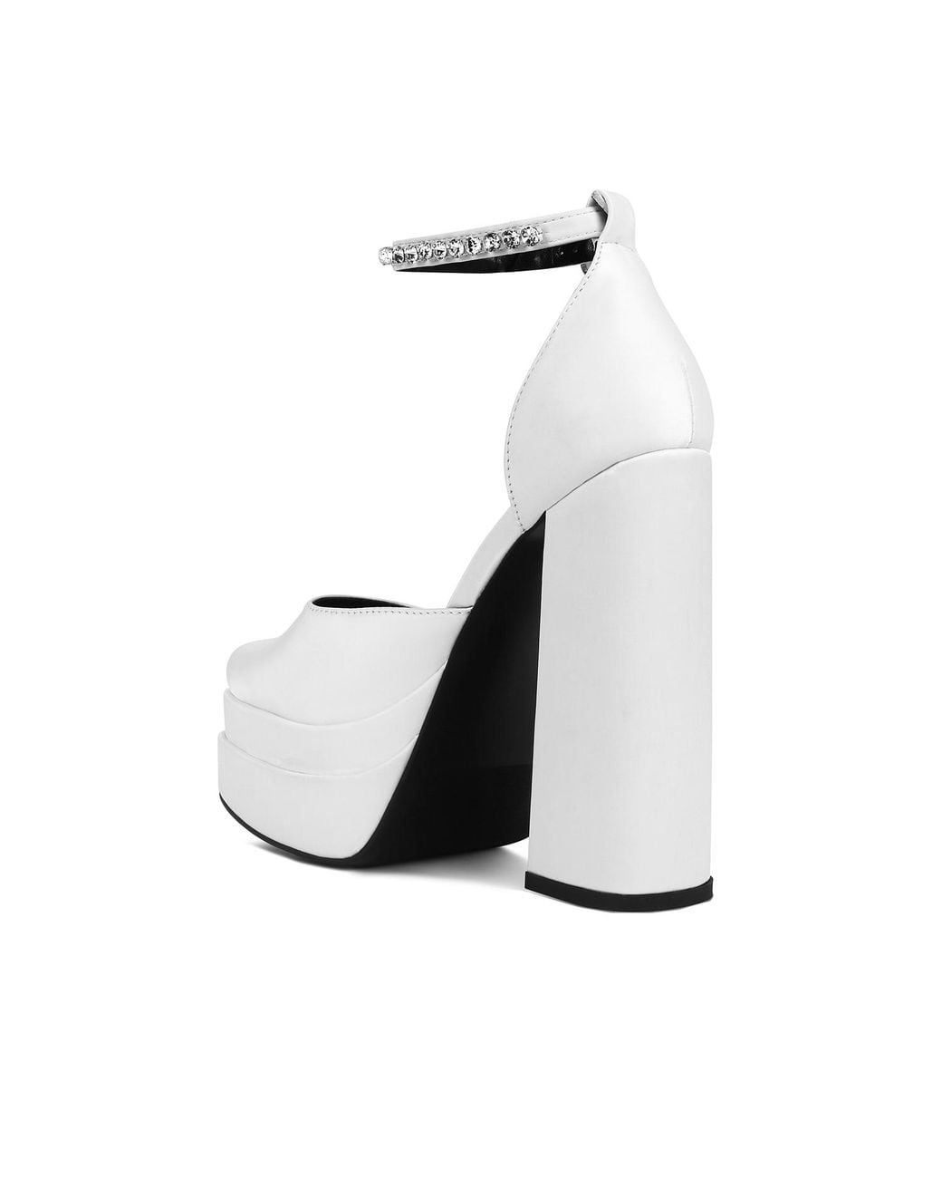 Rag & Co White Martini Sky High Platform Sandals By Rag & Co