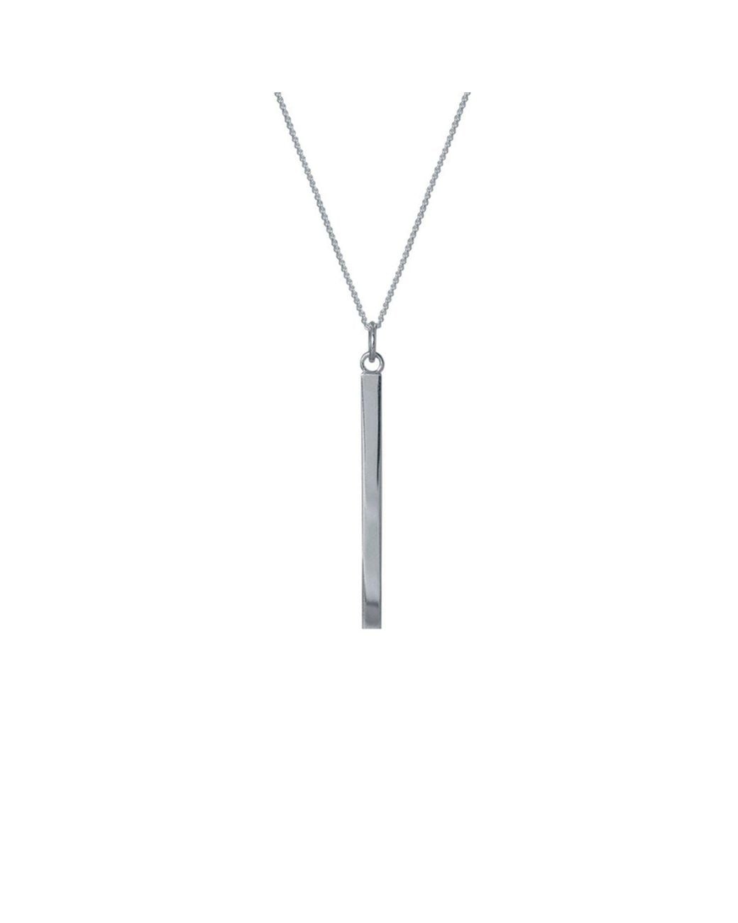 Edge Only Metallic Bar Pendant Sterling