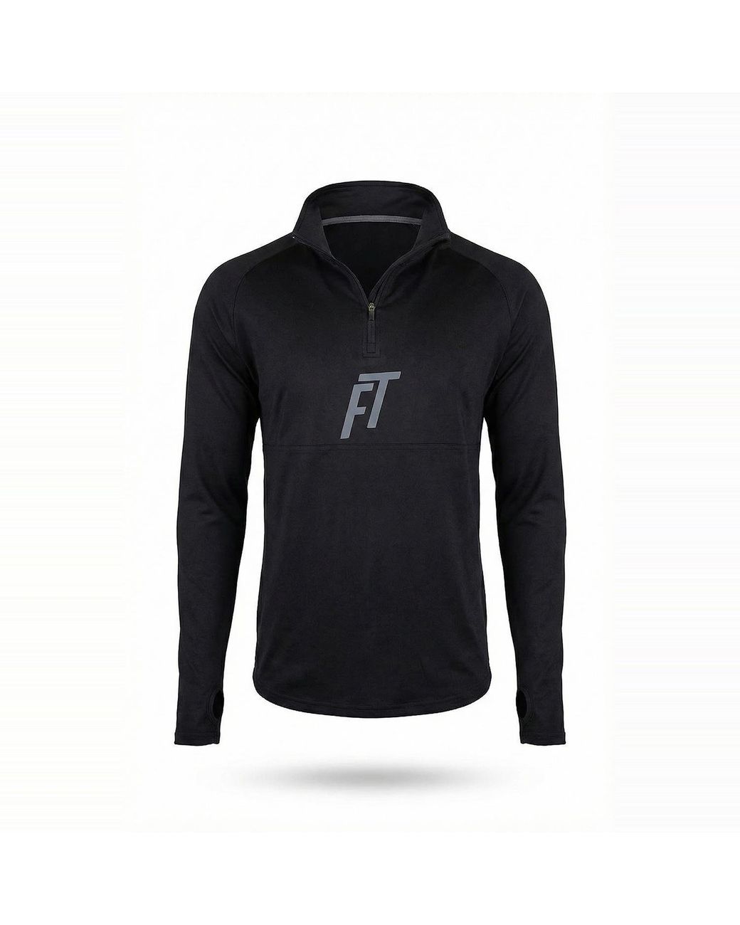 Foster Taylor Black Ft Quarter Zip Mock Neck for men