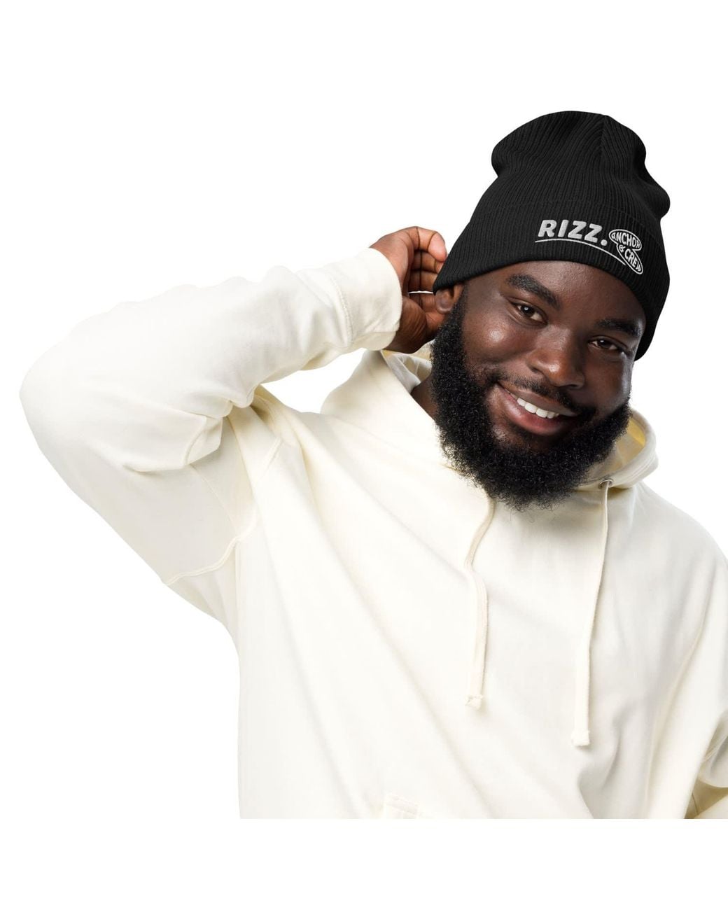 Anchor and Crew Black Rizz Gen. Organic Cotton Embroidered Beanie