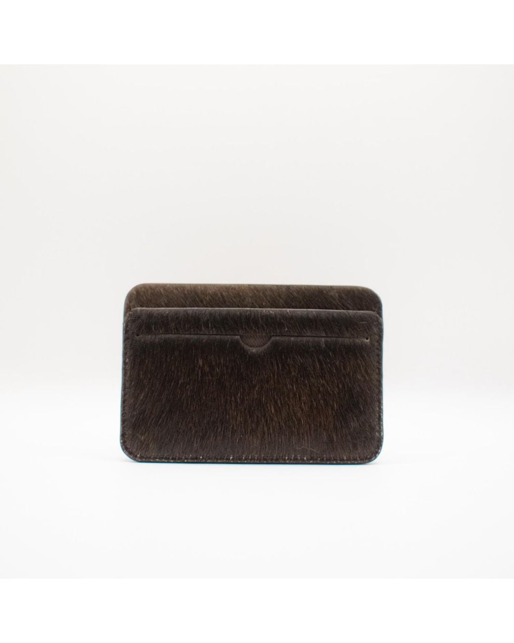 godi. Black Hair-On Hide Leather Cardholder – Slim Cowhide Wallet for men