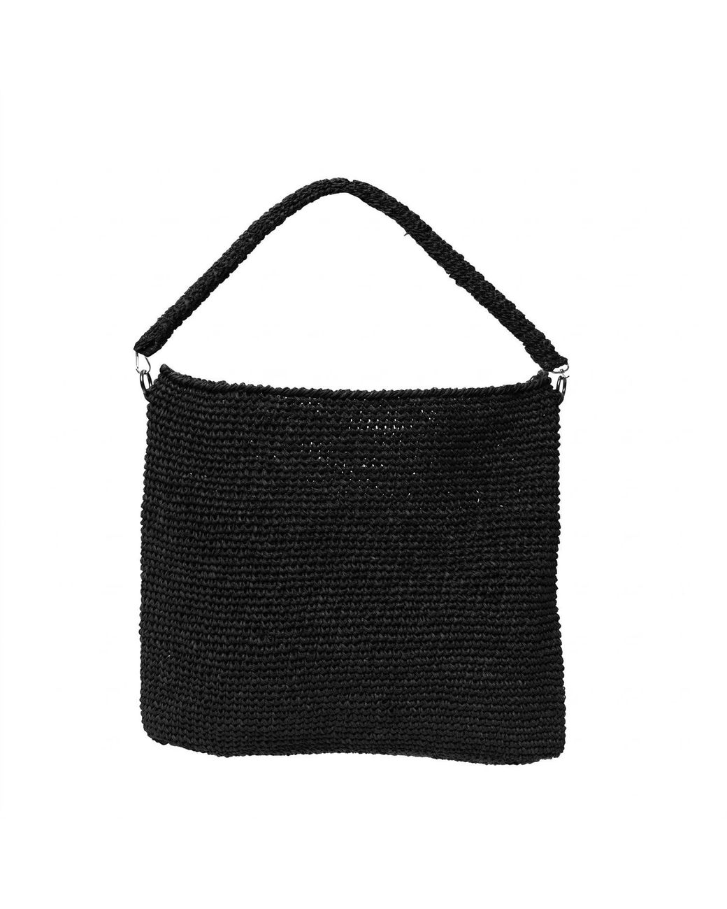 N'Onat Black Amalfi Hand Crochet Raffia Bag