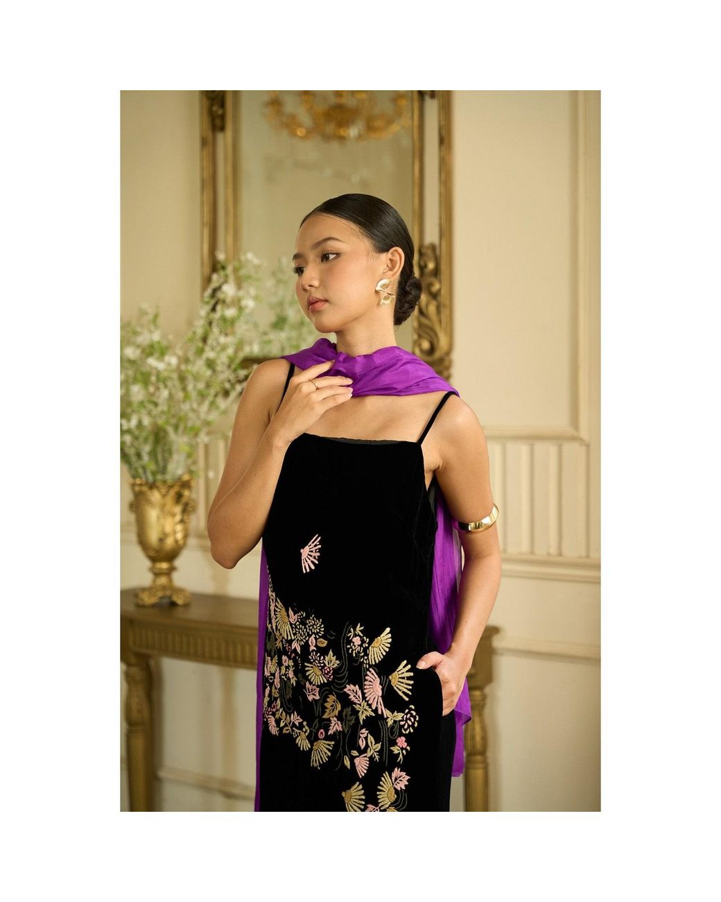 Silk and Bears Purple Royal Mulberry Silk Scarf – Eid & Evening Shawl